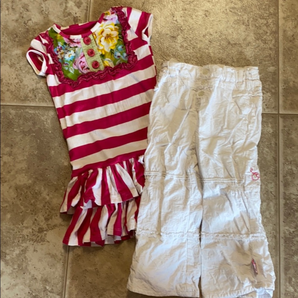 Outfit.  Persnickety dress and oilily pants.